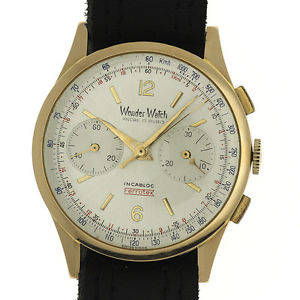 Wonder Watch Swiss Chronograph Landeron 248 Movement 18k Solid Gold Case