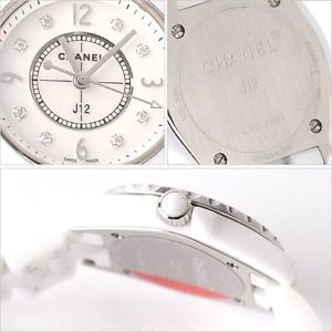 Chanel J12 Quartz 29mm H2570 White Ceramic Diamond Dial Watch Excellent++ Japan