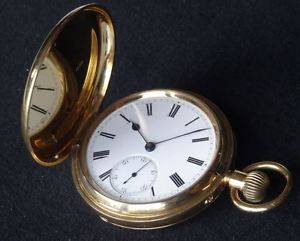 GOOD, ANTIQUE 18CT GOLD GENTLEMAN'S HUNTER CASED POCKET WATCH, ROTHERHAM & SONS