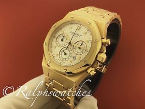 Audemars Piguet Royal Oak 18K Mens Chronograph Watch Box & Papers! Ref. 25860BA