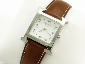HERMES H HOUR HH1.810 MENS STEEL WATCH with BOX