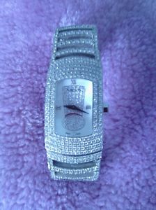 alain philippe 18 kt white gold, diamond ladies watch -cascade collection