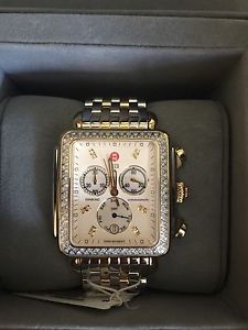 Brand New Michele Deco Diamond XL Two Tone Gold/Silver!