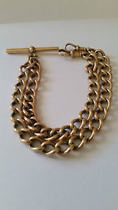 ***Fine Quality English 15ct Solid Gold Double Albert Watch Chain 71.9. Grams***