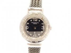 Pre-Owned CHARRIOL Saint-Tropez 8P Diamond SS Navy Dial Women's Watch ST20, MR