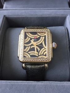 NWT Michele Art of Deco Diamond Black Dial Gold .98 MWW06T000133