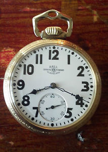 Ball Illinois Official RR Standard 16s OF Pocket Watch, 23j 5 Pos. GF Ball Case