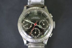 Vintage Military Jardur Bezelmeter Chronograph Valjoux 71 Movement Wristwatch
