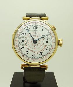 18K SOLID GOLD CHRONOMETRE ITELL 1930'S CHRONOGRAPH MEN WATCH