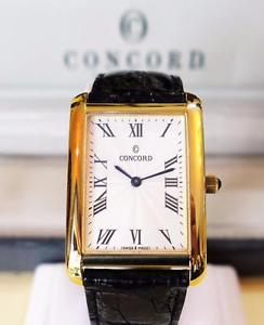 CONCORD 18KT (750) YELLOW GOLD SWISS MADE QUARTZ WRISTWATCH CROC BAND 50.46.1440