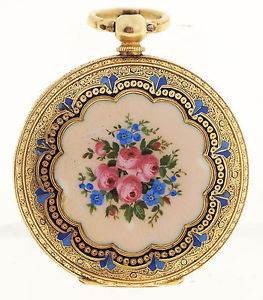 AUDEMARS FRERES PRUNK-EMAILLE TASCHENUHR GOLD 18 KARAT