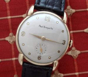 HANDSOME Men’s 1944 Paul Breguette Solid Gold Dress Wristwatch - SERVICED