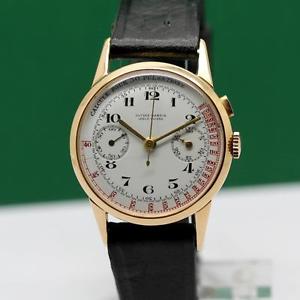 1940s ULYSSE NARDIN SINGLE PUSHER MEDICAL CHRONOGRAPH 18K SOLID GOLD MEN'S WATCH