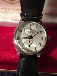 Heuer vintage chronograph steel back manual 17 jewel watch