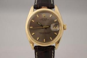 Rolex Date Ref. 1503 Gold 18Kt 35mm box and paper ultra rare year 1968
