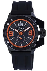 GV2 by Gevril Men's 9402 Grande Luminous Date Black Silicone Watch