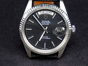 VINTAGE 14K WHITE GOLD BEZEL TUDOR OYSTER PRINCE 1895 21J SWISS AUTO MENS WATCH