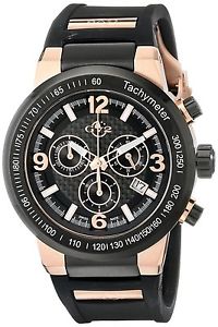 GV2 by Gevril Men's 8200 Novara Chronograph Luminous Gold IP Silicone Watch