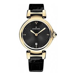 Edox Women's 57002 37RC NIR LaPassion Analog Display Swiss Quartz Black Watch