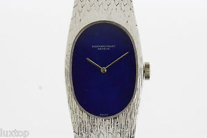 AUDEMARS PIGUET solid 18K White Gold Ladies Watch Cal. K2050/B Blue Dial (2085)
