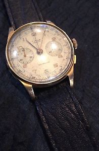 Orologio Oro 18k 0.750 Gold Titus Genéve Swiss Crono Carica Manuale Da Uomo
