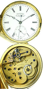 Sandoz 18k Full Hunter Pocket watch 110g, jumping stopable second, 1A movement