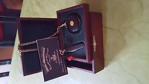 beautiful unique Jules Jurgenson pocketwatch witch golden chain and knife in box