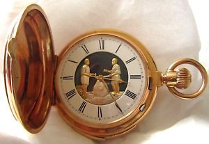 Vintage Beautiful 18K Gold E Huguenin & Co Loclel #3846 Repeating Pocket Watch