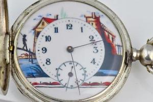 MUSEUM historic Chinese Qing Dynasty Jules Huguenin,Locle silver pocket watch