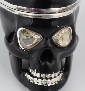 The ultimate Memento Mori SKULL Verge Fusee Silver,Enamel&3ct DIAMONDS watch!!!