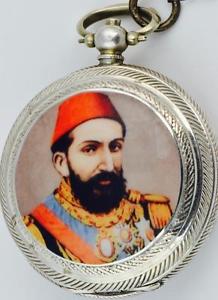 Antique silver&enamel Ottoman Pasha officer award watch&fob.Sultan Abdülmecid II