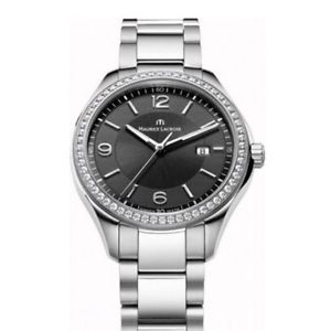 Maurice Lacroix Miros Black Dial Steel Diamond Ladies Watch MI1014-SD502-330 Lux
