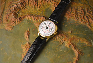 UNIVERSAL WATCH VINTAGE CHRONOGRAPH 18K SOLID GOLD, 40MM, UHR MONTRE, OVERSIZED!