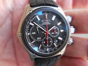 Ebel 1911 BTR Chronograph with Extra Strap  XLNT Condition!