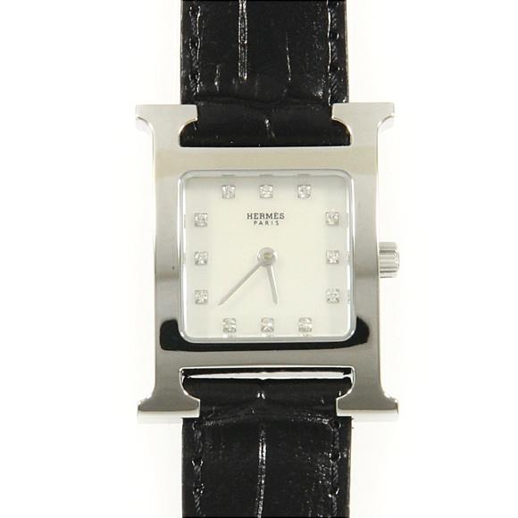 Used[B] Watch Hermes HH1.210 H Watch 12P Quartz White Shell Diamond E7X