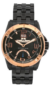 Yonger & Bresson Men's YBH 8322-07 M Automatic Rose-Gold Black IP Steel Watch