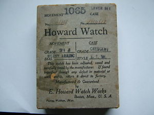 21 jewel 16 size howard pocketwatch origional boxes and papers