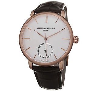 Frederique Constant Men's FC-710V4S4 'Slim Line' Silver Dial Rose Goldtone Autom