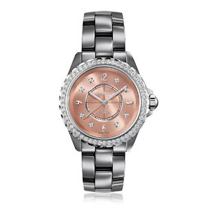 Chanel J12 Chromatic Diamond Pink Dial Titanium Ceramic Ladies Watch H2564