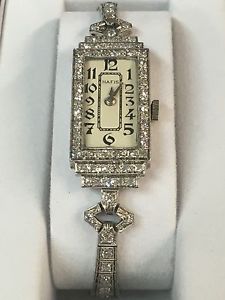 VINTAGE LADIES HAFIS DIAMOND AND PLATINUM WATCH CIRCA 1920