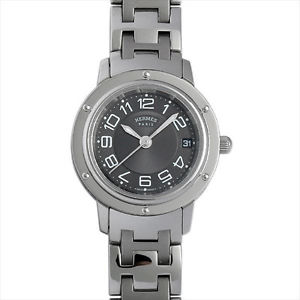 Used Watch Women HERMES Clipper CP1.210 Quartz gray Stainless Steel P9H