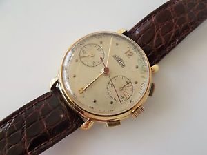 GENT'S VINTAGE .750 18CT GOLD ANGELUS CHRONOMETER WRIST WATCH & LIZARD STRAP