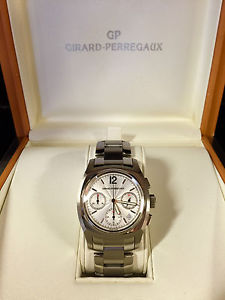 GIRARD PERREGAUX ref 2498 cronografo uomo acciaio quadrante argentè guillochè
