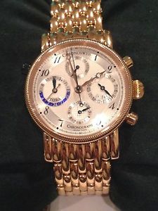 Solid 18k Rose Gold Chronoswiss Tora Watch with Box & Papers RARE