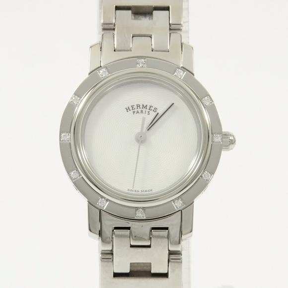 Used[B] Watch Hermes CL4.230 Clipper / 12P Quartz White Shell A3G
