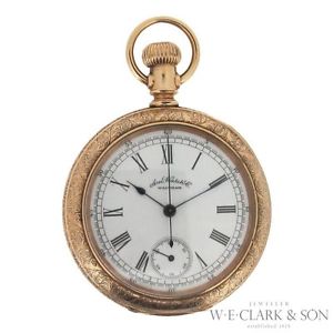 Waltham Chronograph Rose Gold Plated Mechanical Pocket Watch
