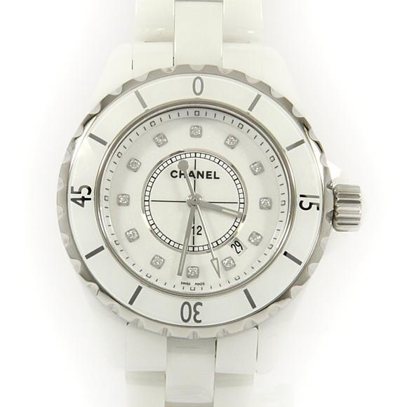 Used[B] Watch Chanel H1628 J12 33mm ceramic 12P Quartz White Diamond T9C
