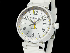 Auth LOUIS VUITTON Tambour GMT Q113M SS Auto Men's Watch(S A48406)