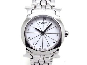 Used[A] Watch HERMES H watch Rondo HR1.210 quartz white SS F5L