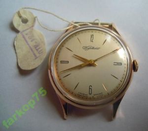 NEW!!! 1960s KIROVSKIE GOLD 14K 583 BEAUTIFUL BODY SOVIET RUSSIAN WATCH